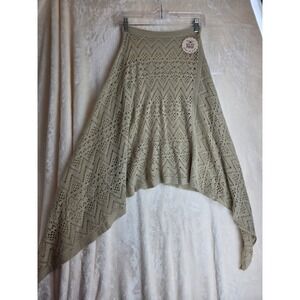 Britt's Knits Beige Open Knit Poncho Comfort Woven Fashion Flair